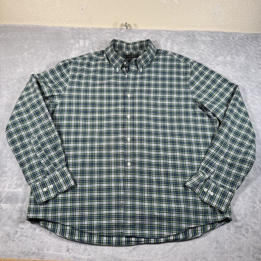 Lauren Ralph‎ Lauren Shirt Men Extra Large Button Down Plaid Soft Luxury Quality
